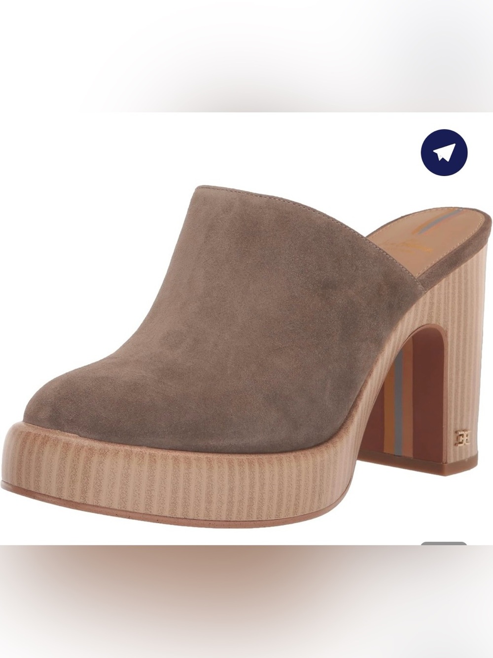 Sam Edelman suede Shiloh chunky block heel platform 70s mules sz 6